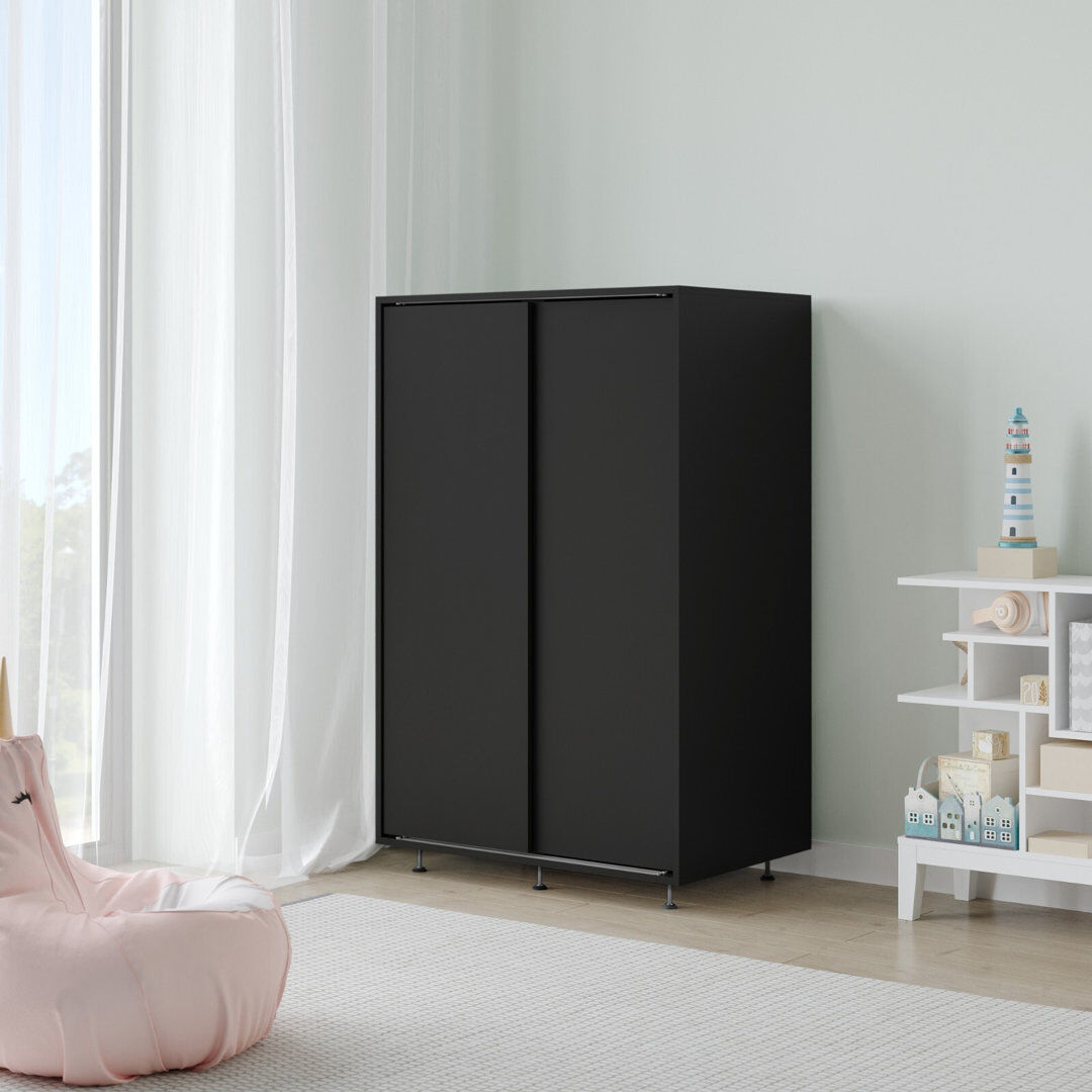 Isabelle & Max Engineered Wood Wardrobe Black 80cm W X 51.5cm D
