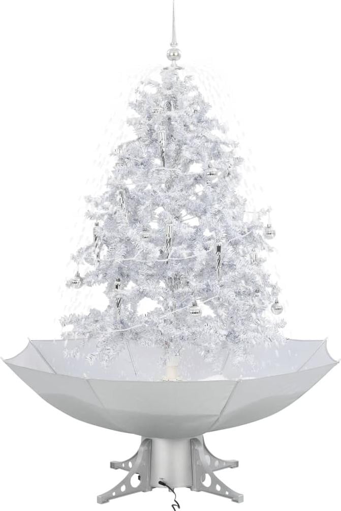 vidaXL Kunstkerstboom met parasolvoet, wit, 140 cm