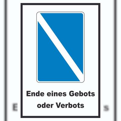 HB-Druck Ende eines Gebots oder Verbots Symbol und Text A6 (105x148mm)