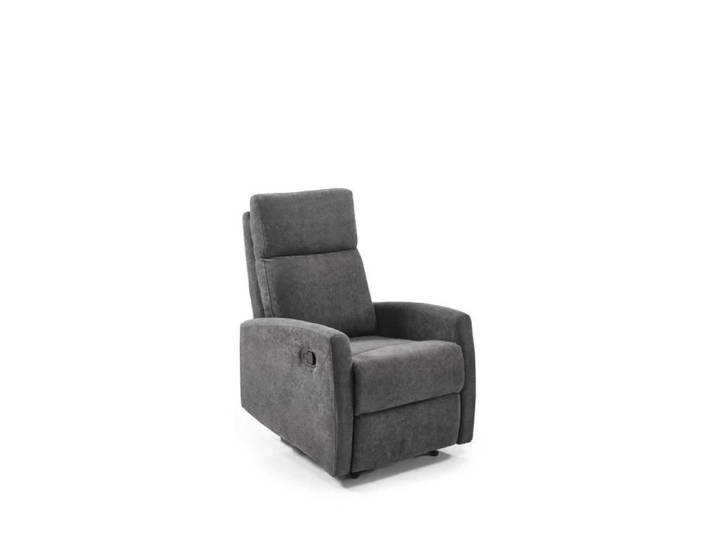Fauteuil relax - GRIS - Manuel inclinable - Tissu microfibre - 1 place - Design contemporain