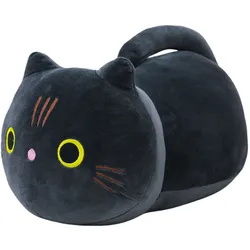 Plüsch Maskottchen Kuscheltier Katze mit langem Schwanz Schwarz 40cm