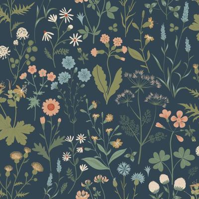 ESTA Home Letitia Indigo Summer Meadows Wallpaper