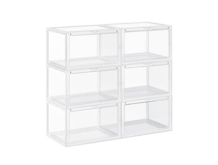 Boxxx Schuhregal Songmics, Transparent, Kunststoff, 72x66x28 cm, erweiterbar, stehend, Garderobe, Schuhaufbewahrung, Schuhregale