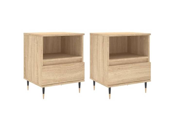 Heofavd Nachttisch 2er Set Sonoma Eiche Holzwerkstoff Metall 40x35x50 cm