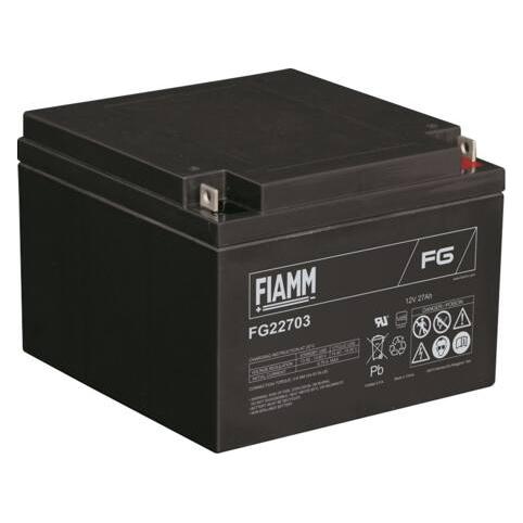 Actec Fiamm bly akkumularor 12v/27Ah. Med pol Flag Ø 5.5mm (Fladjern med hul igennem) - (LxBxH) 166x (1 Stk., Gerätespezifisch) (FG22703)