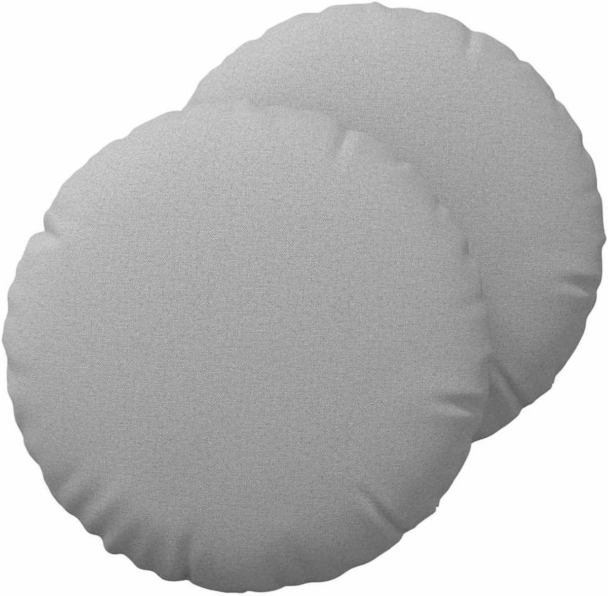 Set van ronde zitkussens met afneembare hoezen - Wolkengrijs - 40 x 13 cm