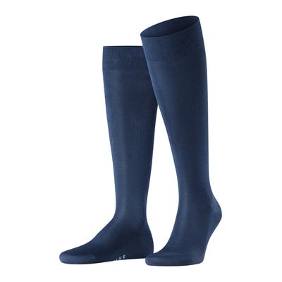 Kniestrümpfe FALKE "Tiago", Herren, Gr. 39-40, blau (royal blau), Baumwollmischung, unifarben, Socken Kniestrümpfe, mit leichtem Glanz, atmungsaktiv, aus Fil d’Écosse Baumwolle