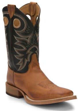 "Justin Boots Caddo 11"" Square Toe - Mens 9.5 Brown Boot E2"