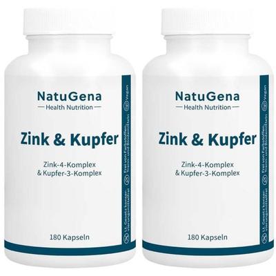Zink & Kupfer Komplex+gepuffertes Vitamin C Kaps. 2x 2x180 St Kapseln