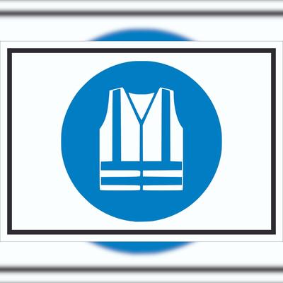 HB-Druck Warnweste benutzen Symbol Schild A4 (210x297mm)