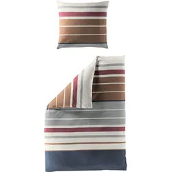 Bettwäsche Biber jeans ( 155x220cm, mit 1 Kissen) - 155x220cm, mit 1 Kissen