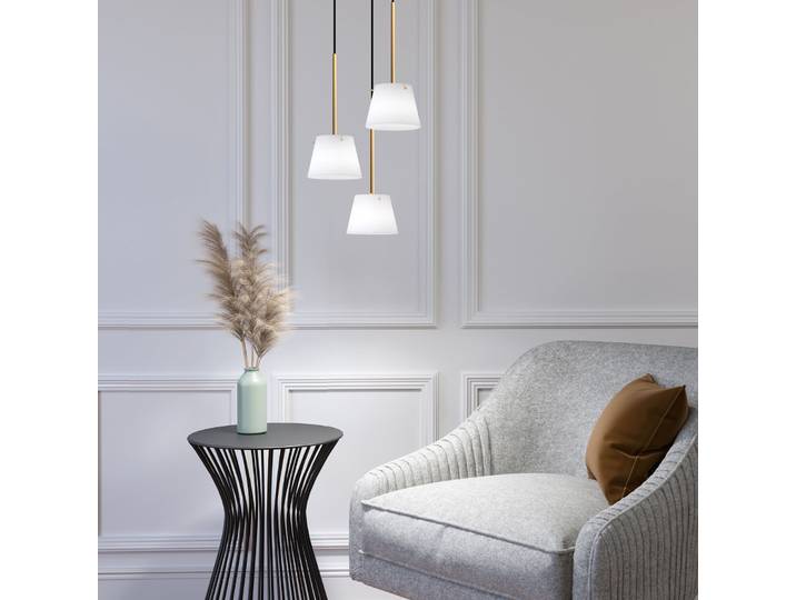 Gil il Grande Suspension Satin/Brass - Herstal - Salon / séjour - Verre