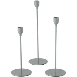 Boltze Kerzenhalter Malte Eisen 3er, 23-33 cm, grau