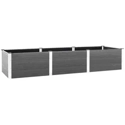 Helloshop26 - Hochbeet für Pflanzen Blumen Terrasse Garten 300 x 100 x 54 cm WPC grau 02_0039427