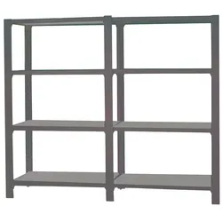 SimonRack Modul aus 2 Officlick-Regalen mit je 4 Böden. Anthrazit/anthrazit 1500x1800x300 mm