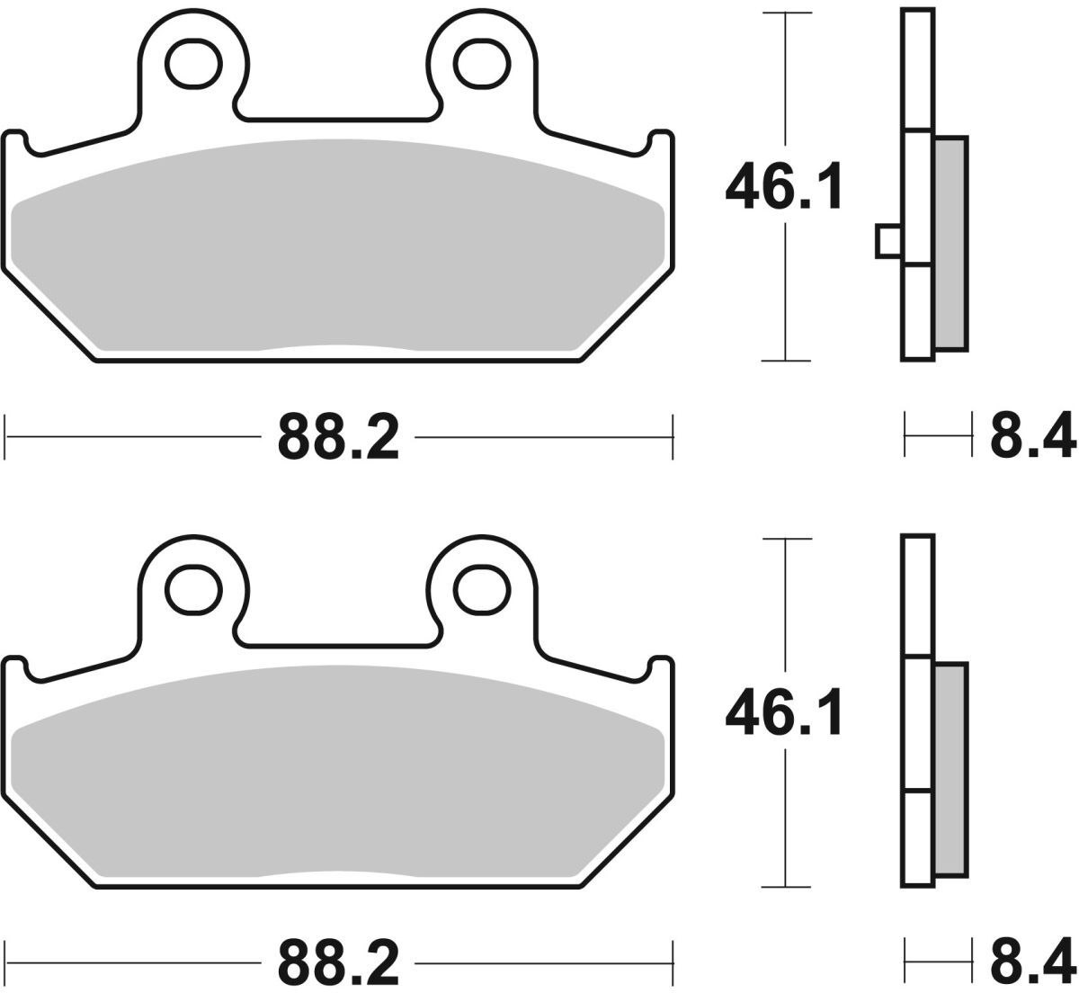 Bremsbelagsatz, ohne Straßenzulassung BREMBO 07058XS