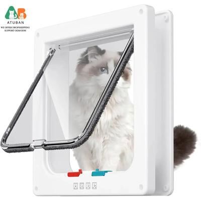 Uplifted Finds ATUBAN High Reliability 4 Way Locking Large Cat Door white 19.7 X 19 X 2 Cm