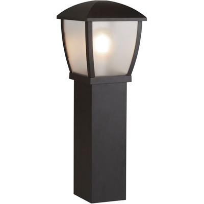 Pollerleuchte SEARCHLIGHT "Seattle Post - Black Metal & Clear Frosted Polycarbonate", schwarz (schwarz und klar, mattiert), B:32cm H:73cm L:32cm, Leuchten
