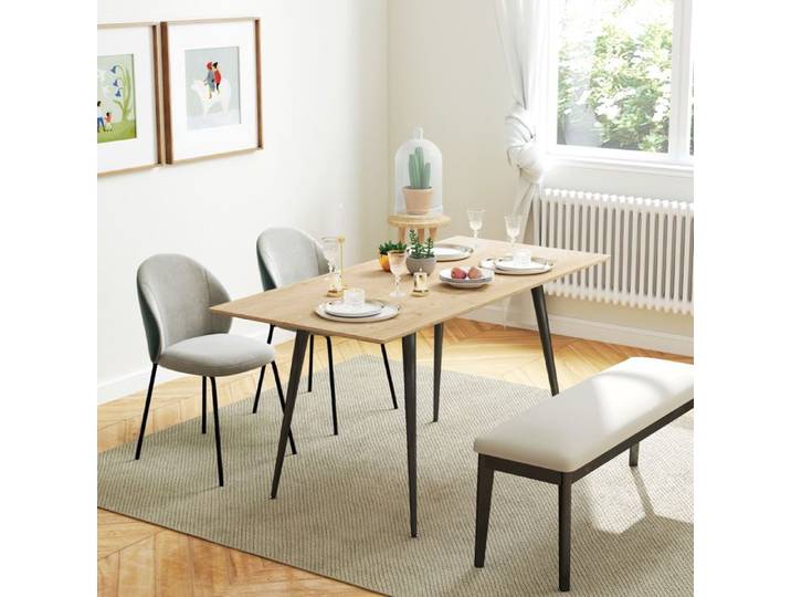 Plaque épaissietable à manger extensible 120 / 160 x 75 cm table de cuisine pour 6 - 8 personnes table à manger moderne avec pieds