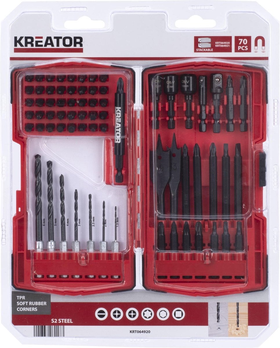 Kreator KRT064920 Boorset met 70 stuks