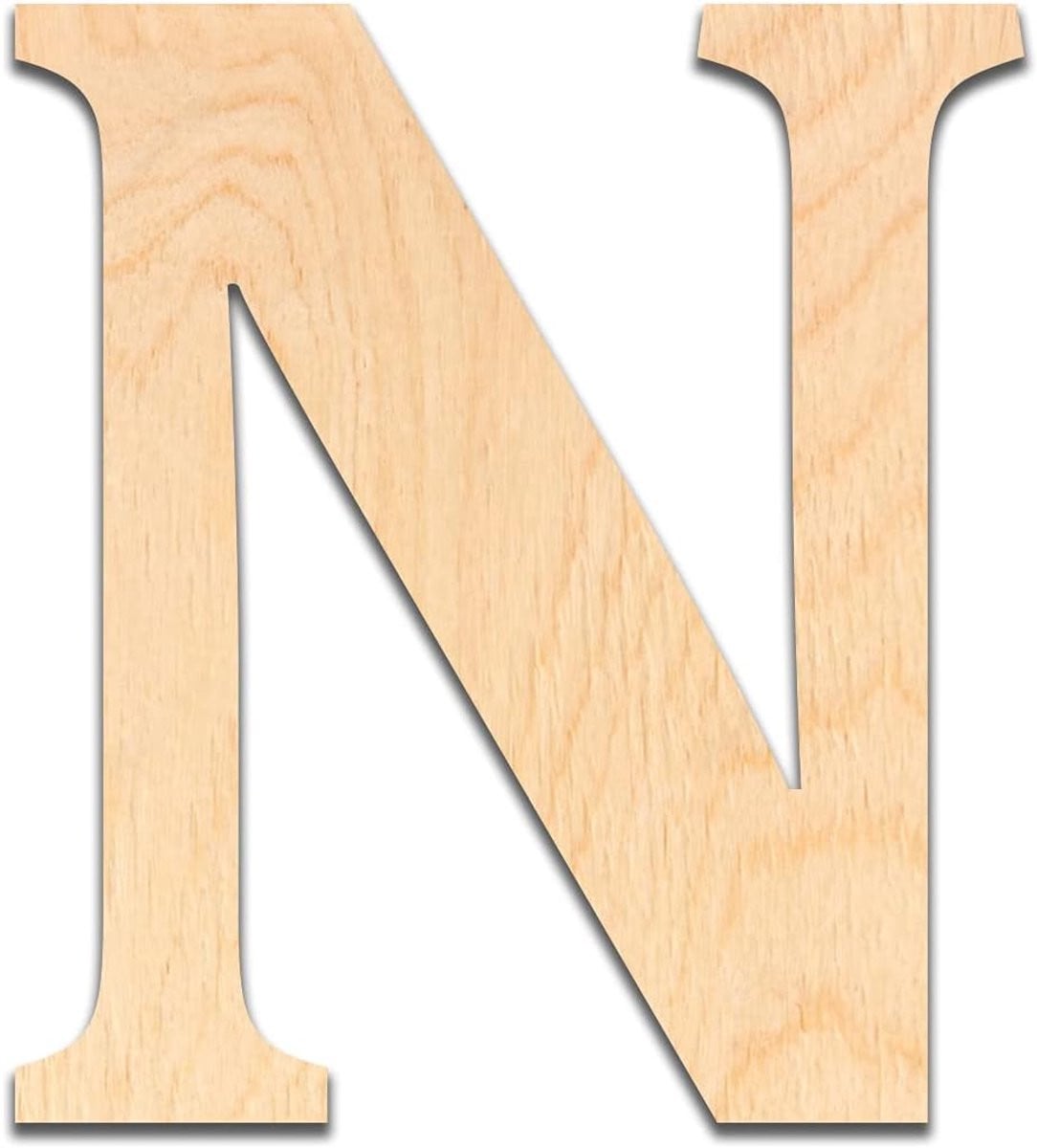 Houten Letter N Decoratie voor Wanddecoratie - Hoogte: 15 cm