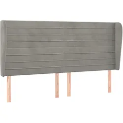 vidaXL Kopfteil mit Ohren Hellgrau 163x23x118/128 cm Samt