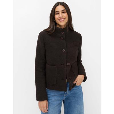 Steppjacke BRAX "Style POLLY", Damen, Gr. 44, dunkelbraun, 63% Polyester, 37% Wolle, Jacken Steppjacke