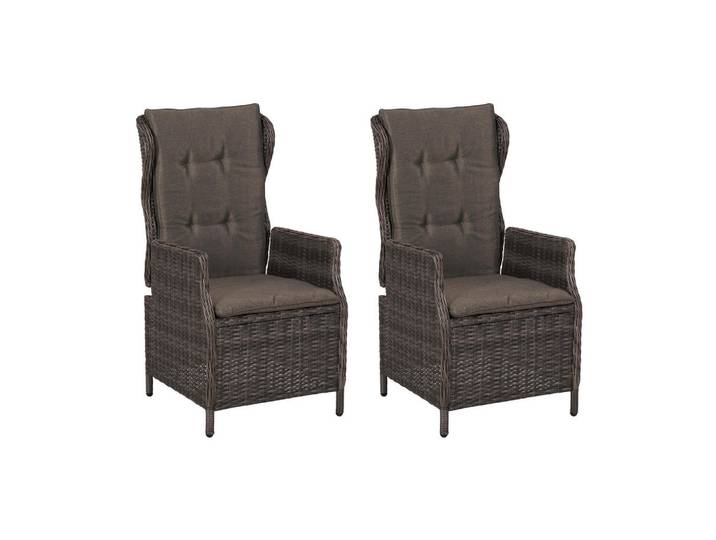 Gardenson Gartensessel-Set Saviano, Grau, Metall, Kunststoff, Füllung: Polyurethan (Pur), Rundrohr, 58x108x69.5 cm, Gartenmöbel, Gartensessel, Gartenstühle