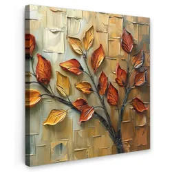 LEINWANDBILD Baum - Abstrakt - Natur - Kunst Wandbild Wohnzimmer 50x50 cm