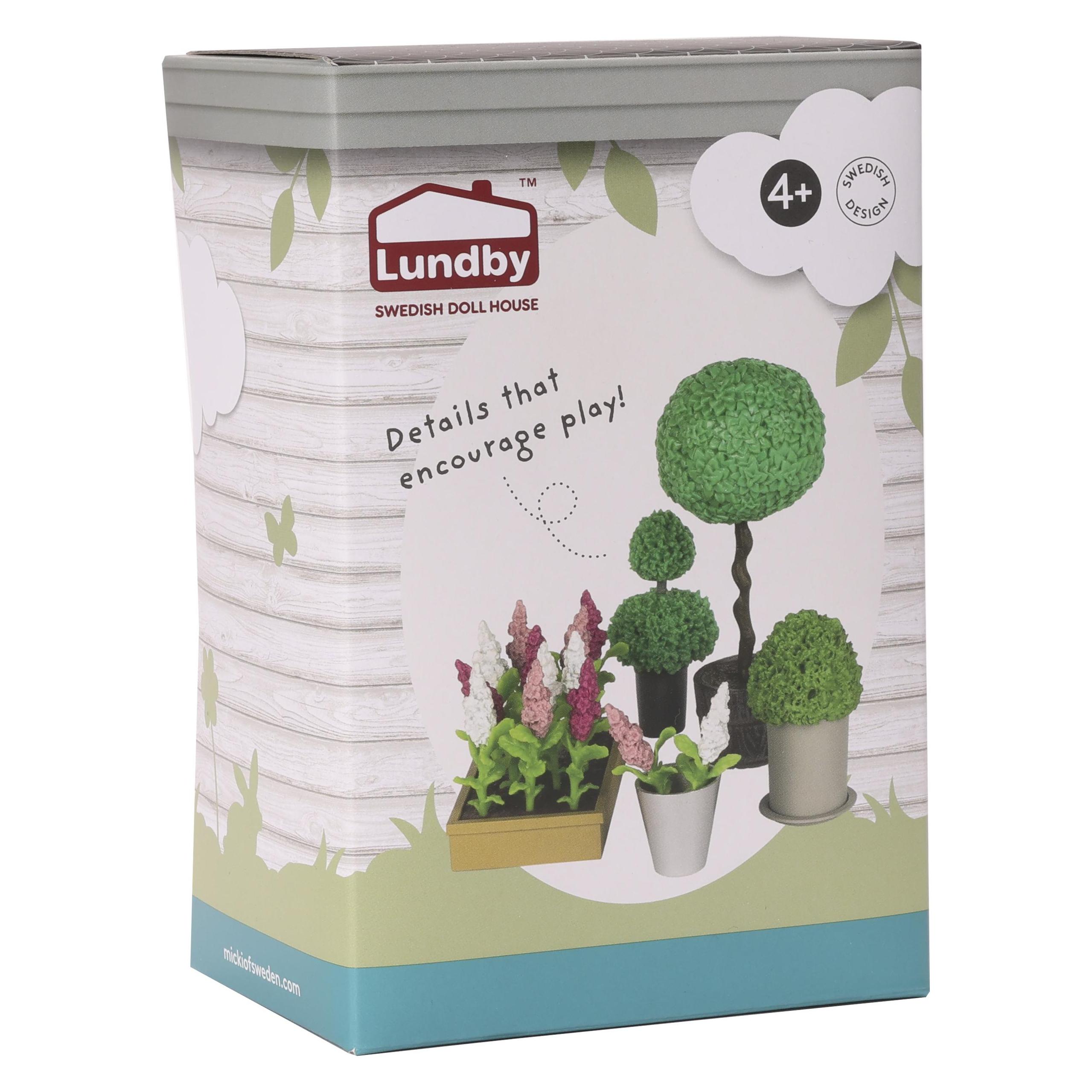 Lundby blomster st 5 dele urtepotter m/planter (18281)