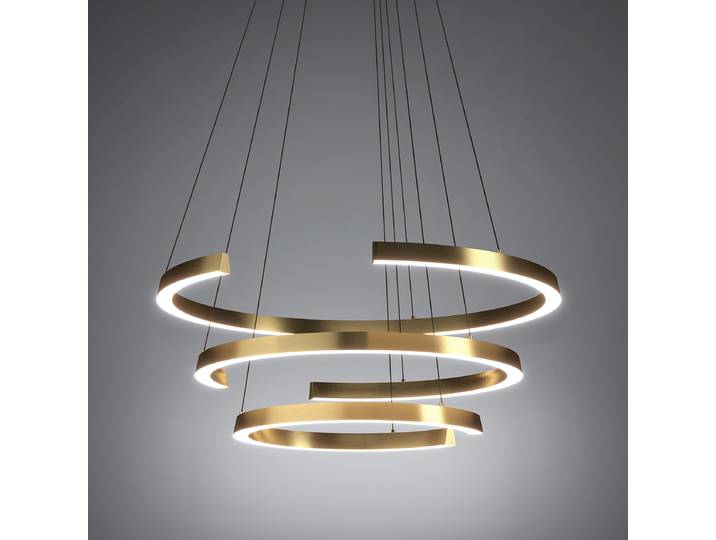 Suspension LED 80 x 80 x 180cm Argenté/Doré 3 Aluminium / acier laqué Polycarbonate LED Module LED