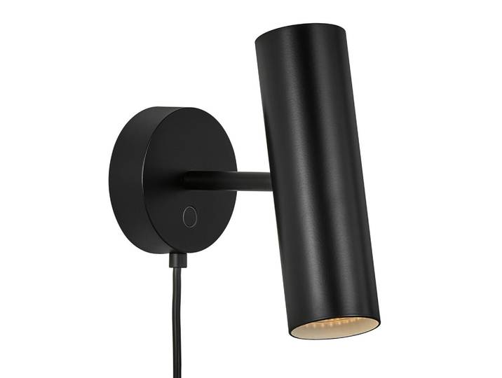Nordlux Wandleuchte Mib, Schwarz, Metall, 20 cm, drehbar, Kippschalter, Lampen & Leuchten, Innenbeleuchtung, Wandleuchten, Wandlampen mit Schalter