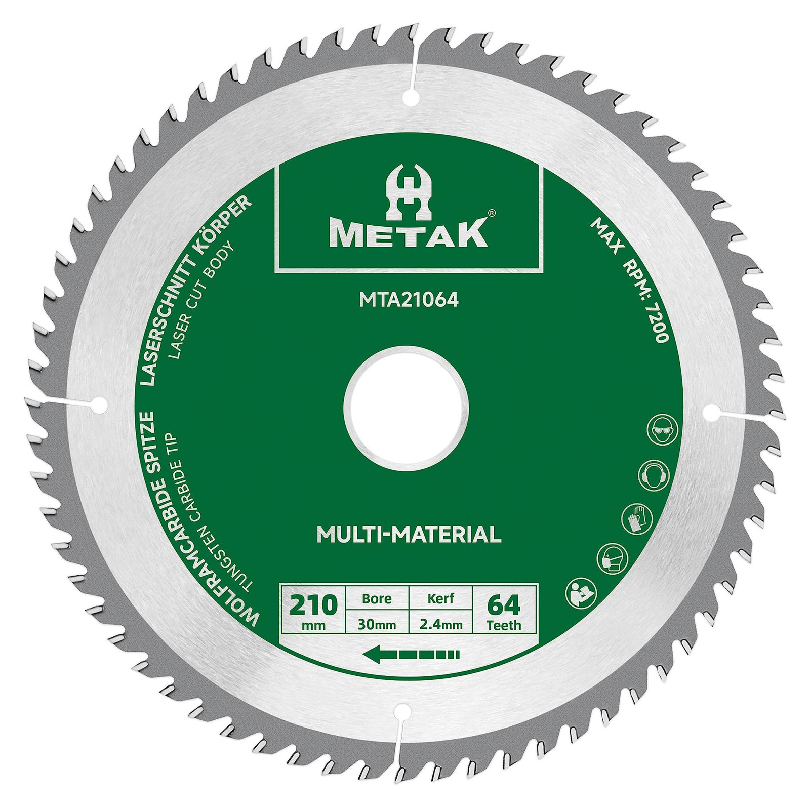 Selius Cirkelzaagblad 210x30 mm met 64 tanden voor hout en multi-materiaal