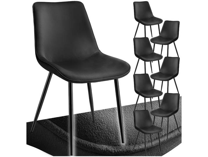 Set Stuhl Monroe Samtoptik - schwarz, 8er Set