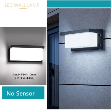 Inspire Curations Modern Radar Motion Sensor LED Outdoor Wall Light IP65 Waterproof Porch & Garden Lamp no Sensor cold White 16w