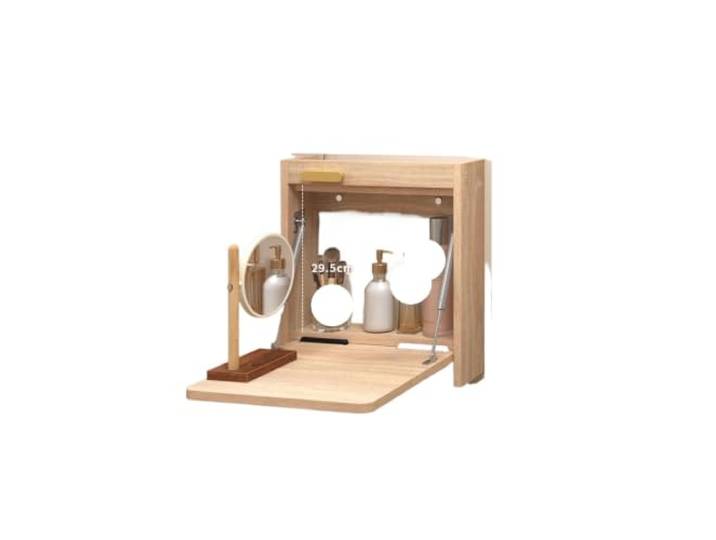 LTYKNGH Klapptisch Wand Wandmontierter Klapptisch Versteckter Schminktisch, platzsparend, multifunktional, for Schminken und Schreiben(Log Color --Small)