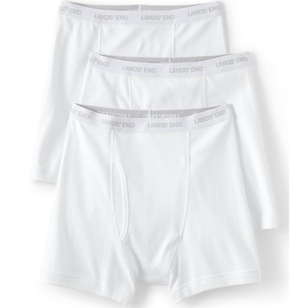 Baumwoll-Boxershorts für Herren (3er-Set) in Tall-Größe, Herren, size: tall, Weiß, Baumwolle, by Lands' End