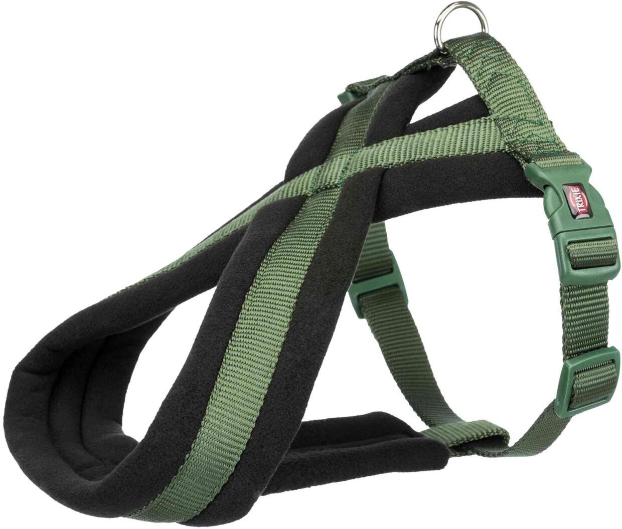 TRIXIE Premium Touren-Geschirr, L–XL: 70–110 cm / 25 mm, waldgrün