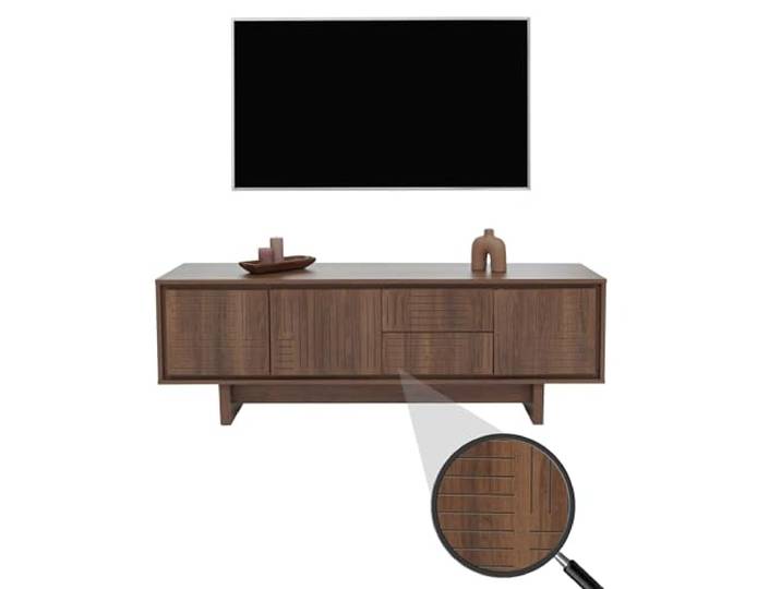 Mendler TV-Rack HWC-O34 Melamin 51,5x150x39,5cm - braun
