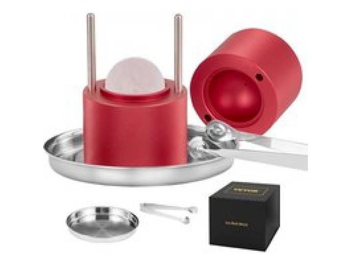 VEVOR Eiswürfelbereiter Eiswürfelformen Satz 60 mm, Eiswürfelform Eiskugelform mit Eiszange & Tropfschale, Alu Rote Strapazierfähige Eiswürfelformen Eiswürfelbehälter Whisky Americano, Saft & Milch