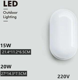 Inspire Curations AquaShield Waterproof LED Wall Lamp 15W 20W Outdoor Surface Mount Light oval 15w Cold White 6500k