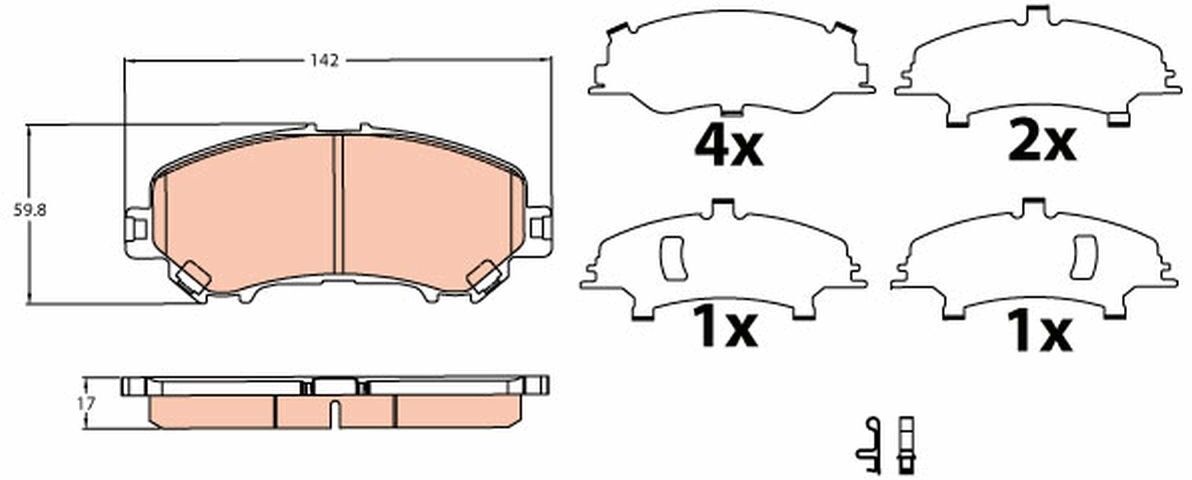 Bremsbelagsatz TRW GDB3622, Vorne
