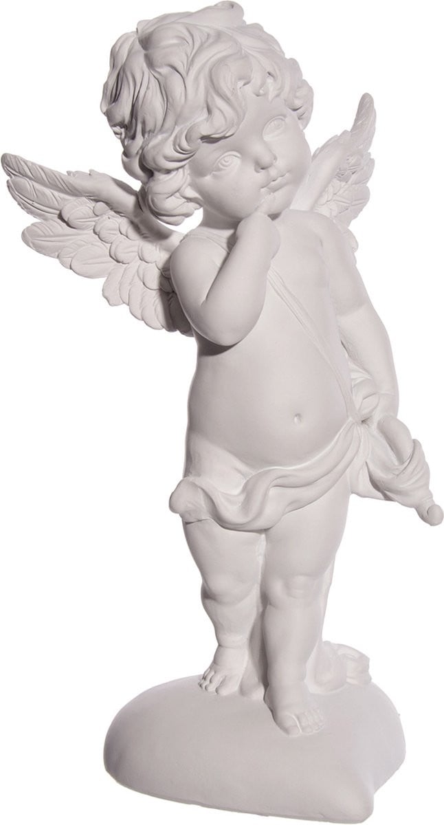 Engel Cupido Wit 22cm – Decoratief Beeld van Polyresine