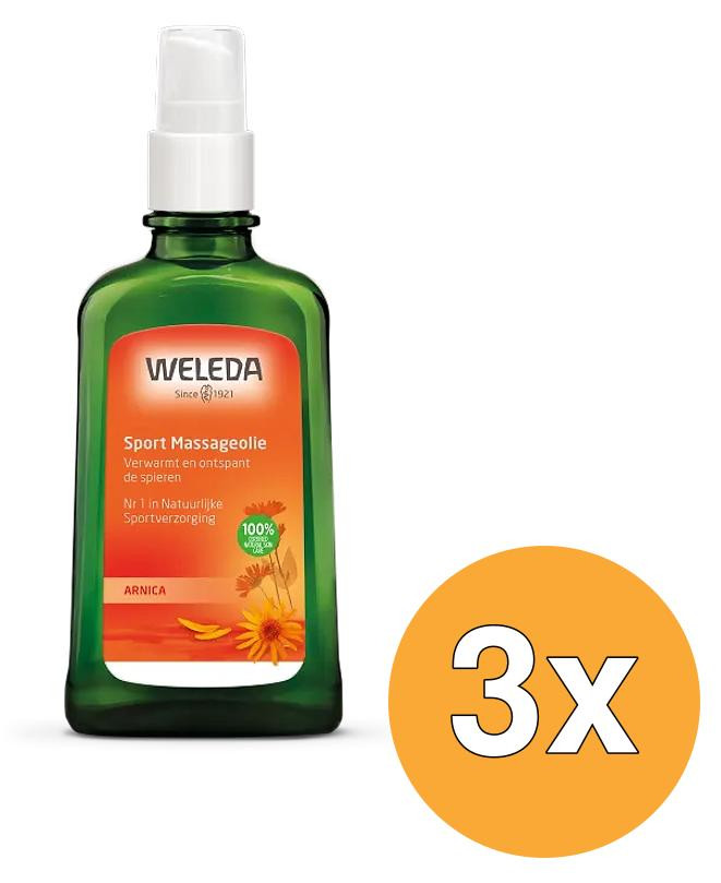 Set van 3 Weleda Arnica Sport Massageolie van 100 ml per stuk