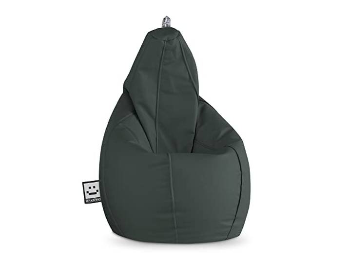 Happers Sitzsack Birne aus Kunstleder Indoor Grau XXL