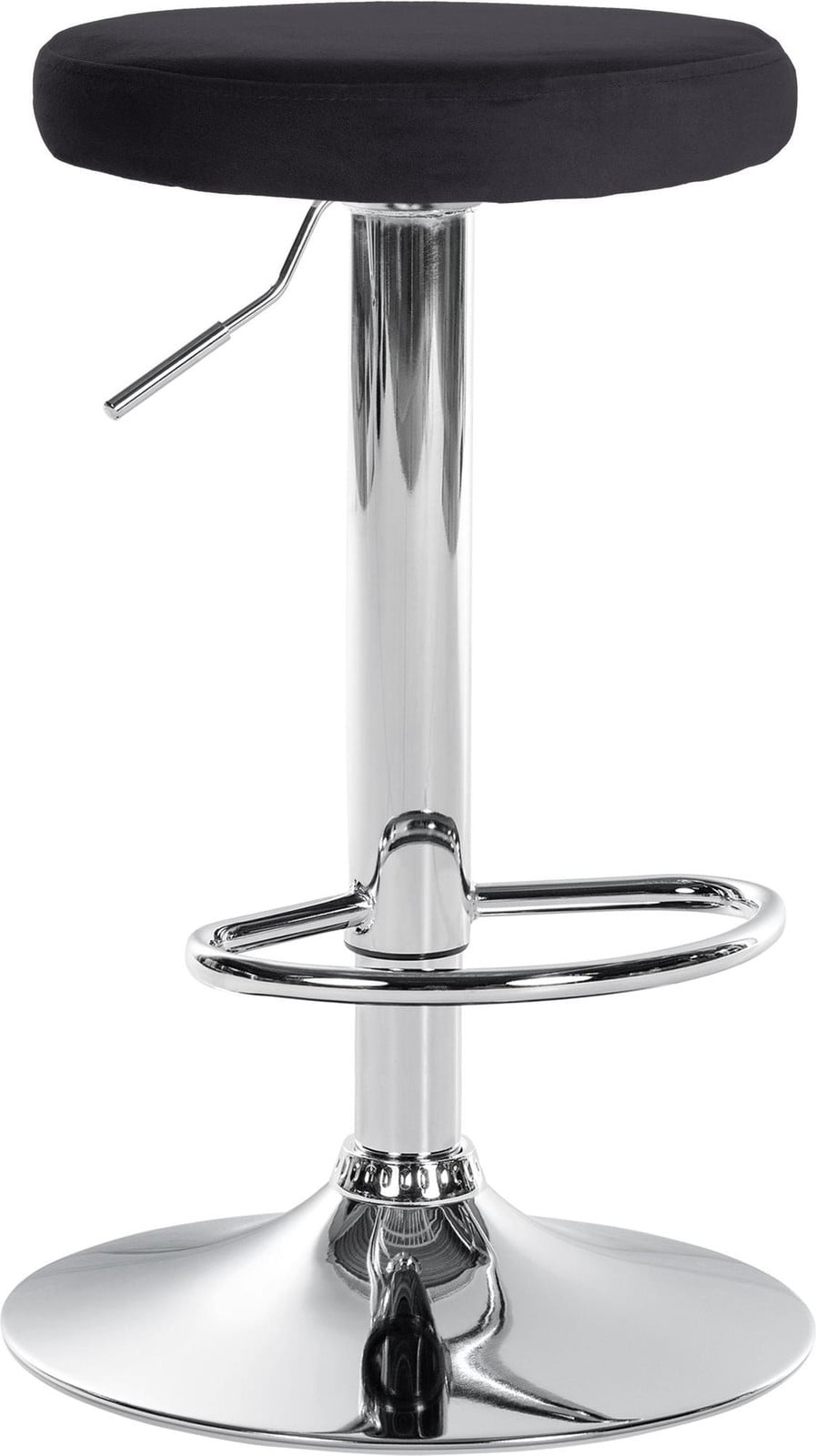 CLP Barkruk Ponte - Fluweel - Zwart - Chroom frame