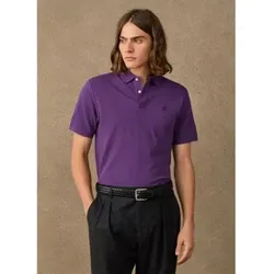 Hackett London für Herren. HM5600241 Polo Logo lila (XL), Lässig, Flieder, Baumwolle, Kurzarm