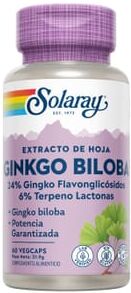 Solaray GINKGO BILOBA 60mg 60 Cápsulas vegetais