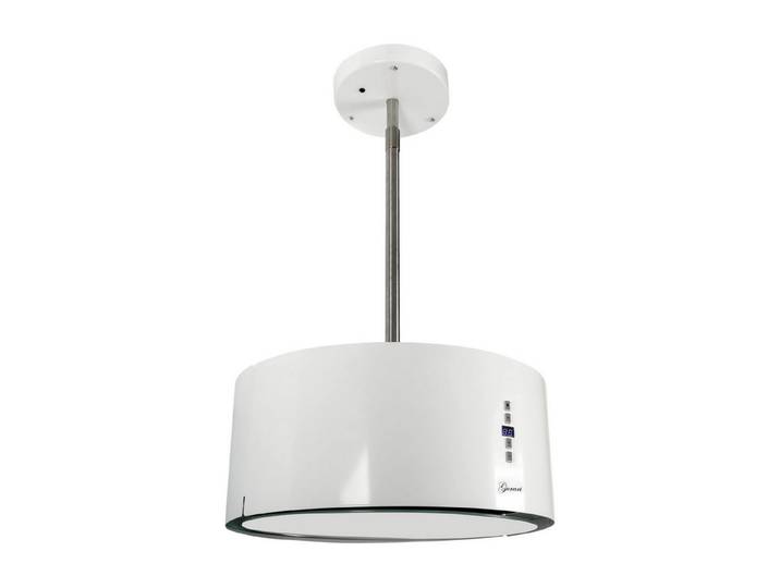 GURARI Inselhaube GCH I 237 WH 50 / Dunstabzugshaube 50cm, 860m³/h,Umluft Inselhaube,Weiß