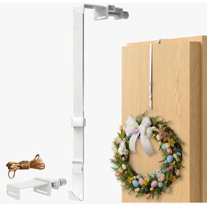4smile Türhaken für Türkranz, flexible Länge bis 50cm, weiß, aus Metall, zum Einhängen für Innen- und Außenseite